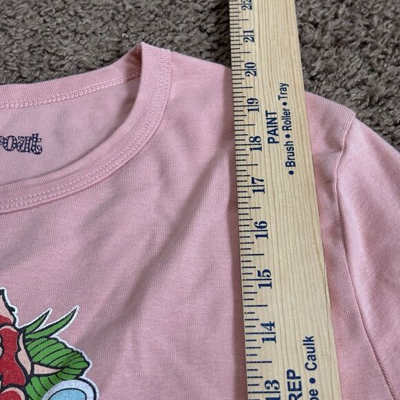 Rowdy Sprout Janis Joplin Rose Long Sleeve Rib Tee in Blush Teen Size 18 (L) - Picture 7 of 16